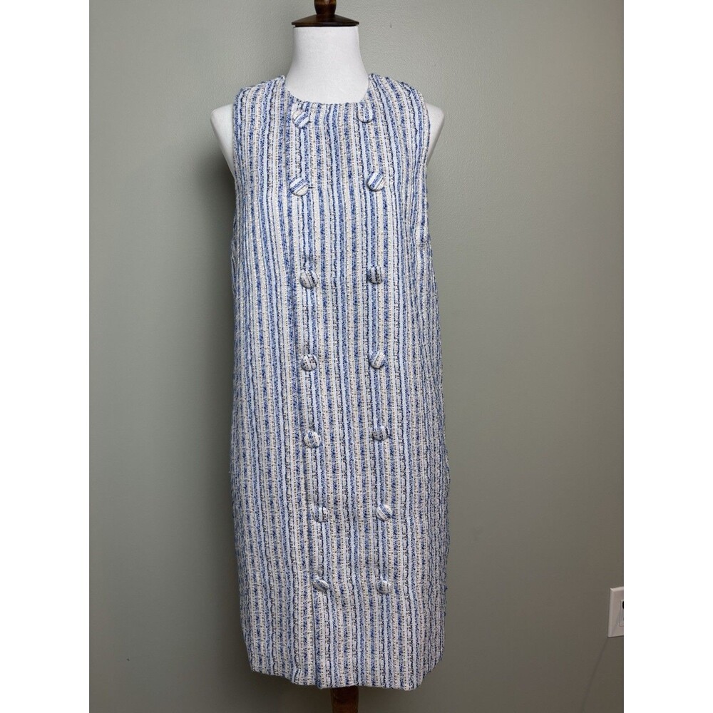 Pomander Place Tuckernuck Tweed Bianca Dress Ethereal Blue Sz M Coastal Chic